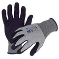 Azusa Safety Bluwolf 18 ga. ANSI A4 Cut Resistant Gray Gloves, Black Sandy Foam Nitrile Palm Coating, M BW4080